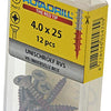 Rotadrill 1039858 - universeelschroef vk pzd rvs-a2 4.0x25mm (12) | 6 stuks