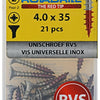 Rotadrill 1039865 - tornillo universal vk pzd acero inoxidable-a2 4.0x35mm (21) | 6 piezas
