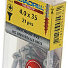 Rotadrill 1039865 - tornillo universal vk pzd acero inoxidable-a2 4.0x35mm (21) | 6 piezas