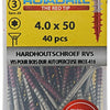 Rotadrill 1039900 - tornillos autorroscantes para madera dura.acero inoxidable t20 4.0x50mm (40) | 6 piezas