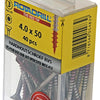 Rotadrill 1039900 - tornillos autorroscantes para madera dura.acero inoxidable t20 4.0x50mm (40) | 6 piezas