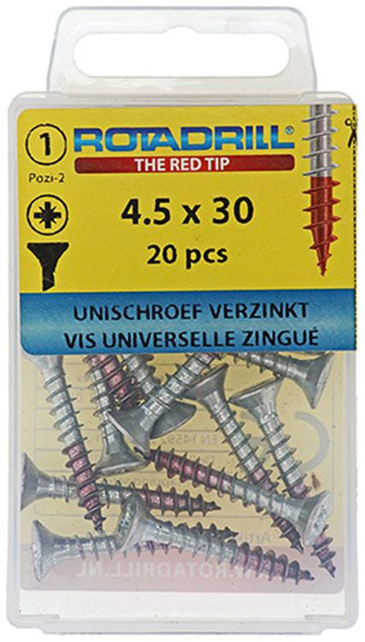 Rotadrill 1039781 - vite universale vk pzd vz 4,5x30mm (20) | 6 pezzi