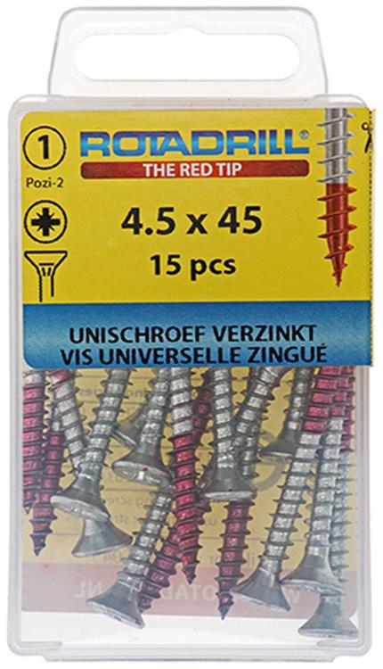Rotadrill 1039782 - vite universale vk pzd vz 4,5x45mm (15) | 6 pezzi