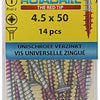 Rotadrill 1039783 - tornillo universal vk pzd vz 4,5x50mm (14) | 6 piezas