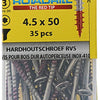 Rotadrill 1039902 - hardhoutschroefzelfb.sppls.rvs t25 4.5x50mm (35) | 6 stuks