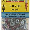 Rotadrill 1039807 - tornillo universal vk pzd vz 5.0x30mm (45) | 6 piezas