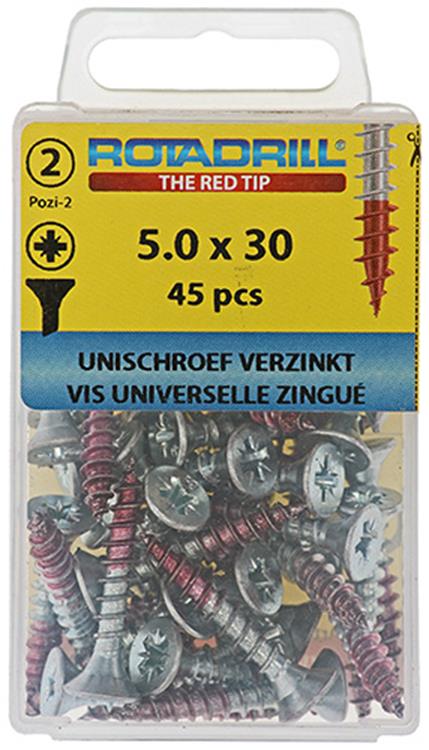 Rotadrill 1039807 - vite universale vk pzd vz 5.0x30mm (45) | 6 pezzi