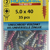 Rotadrill 1039808 - tornillo universal vk pzd vz 5.0x40mm (35) | 6 piezas