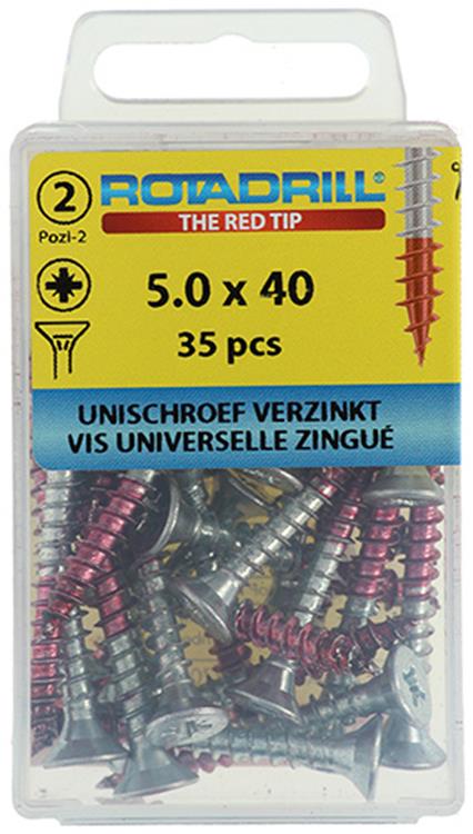 Rotadrill 1039808 - vite universale vk pzd vz 5.0x40mm (35) | 6 pezzi
