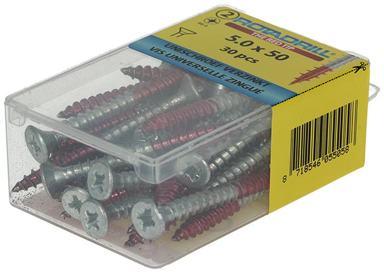 Rotadrill 1039809 - tornillo universal vk pzd vz 5.0x50mm (30) | 6 piezas