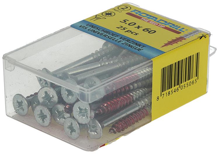 Rotadrill 1039810 - vite universale vk pzd vz 5,0x60mm (25) | 6 pezzi