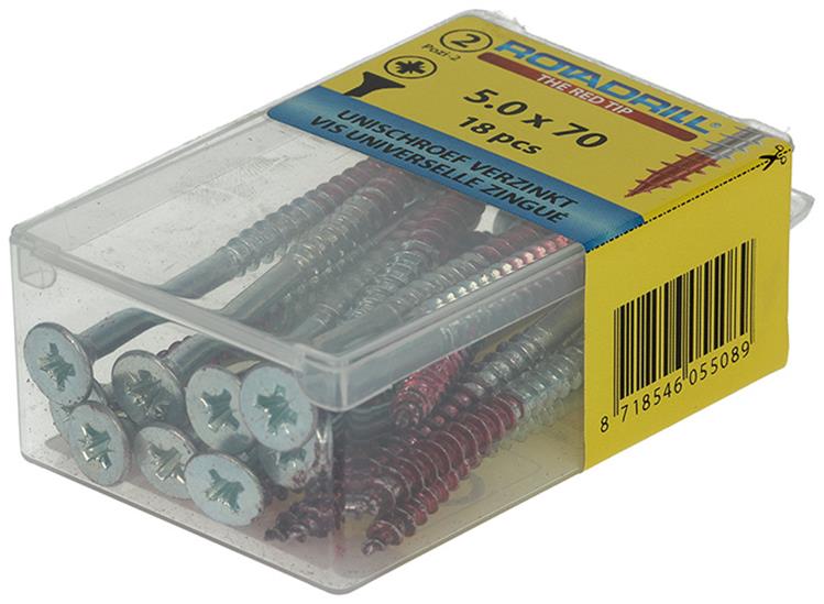 Rotadrill 1039811 - vite universale vk pzd vz 5.0x70mm (18) | 6 pezzi