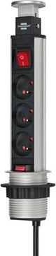 Toma de corriente de torre Brennerstuhl 3 vías 2m h05vv-f 3g1.5 con interruptor *be fr*