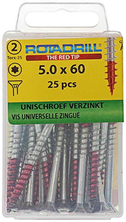 Rotadrill 1039950 - vite universale vktx vz 5.0x60mm (25) | 6 pezzi