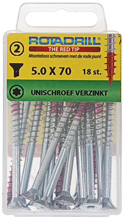 Rotadrill 1039951 - tornillo universal vktx vz 5.0x70mm (18) | 6 piezas