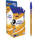 Penna a sfera bic cristal fine 0,3-0,5 mm cappuccio blu permeabile all'aria