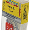 Rotadrill 1039860 - universeelschroef vk pzd rvs-a2 5.0x40mm (5) | 6 stuks