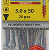 Rotadrill 1039907 - terrasschroef zelfb.sppls.rvs t25 5.0x50mm (25) | 6 stuks