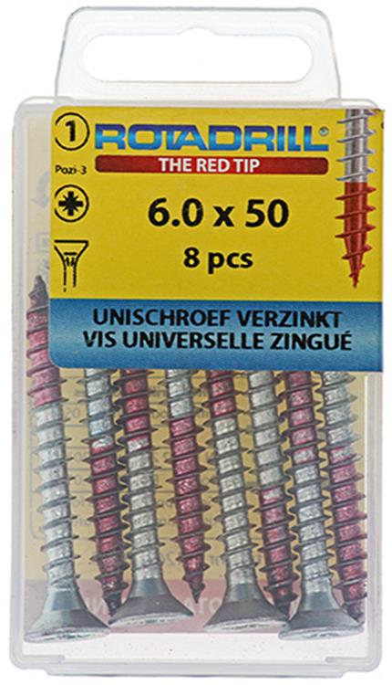 Rotadrill 1039786 - vite universale vk pzd vz 6.0x50mm (8) | 6 pezzi