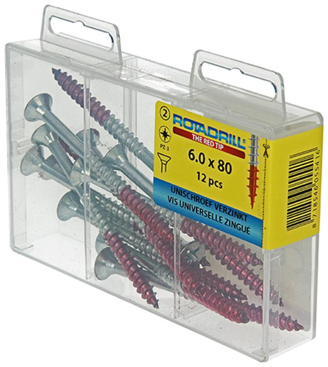 Rotadrill 1039823 - vite universale vk pzd vz 6.0x80mm (12) | 6 pezzi