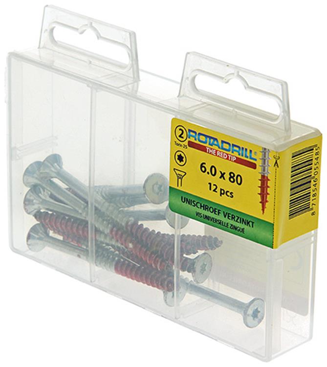 Rotadrill 1039955 - vite universale vktx vz 6.0x80mm (12) | 6 pezzi