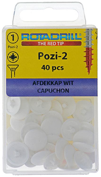 Rotadrill 1039836 - afdekkapje pzd 2 wit40 | 6 stuks