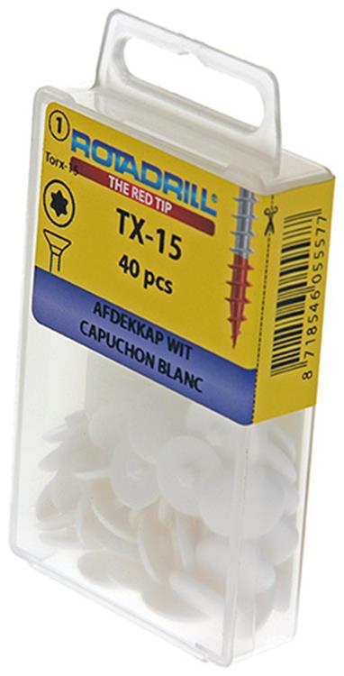 Rotadrill 1039839 - afdekkapje t15 wit | 6 stuks