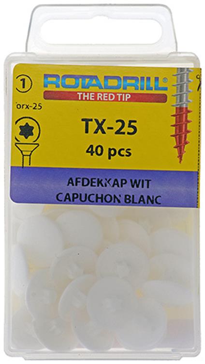Rotadrill 1039841 - afdekkapje t25 wit | 6 stuks