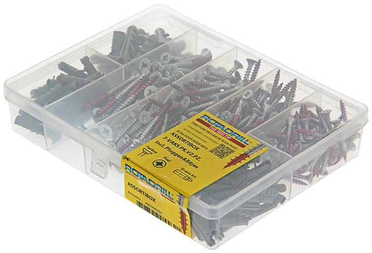 Rotadrill 1040045 - caja surtida 7 compartimentos con enchufe | 4 piezas