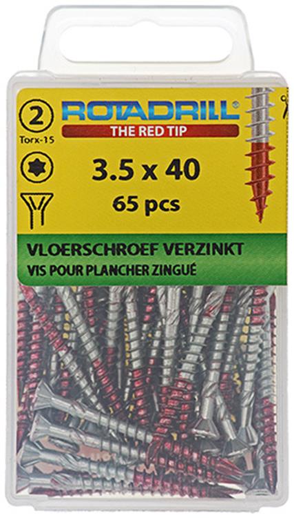 Rotadrill 1039908 - vite da pavimento 75°-vk tx vz 3,5x40mm (65) | 6 pezzi
