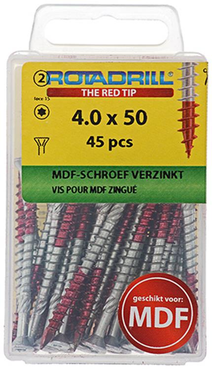 Rotadrill 1039913 - Tornillo MDF 75°-vk tx vz 4.0x50mm (45) | 6 piezas