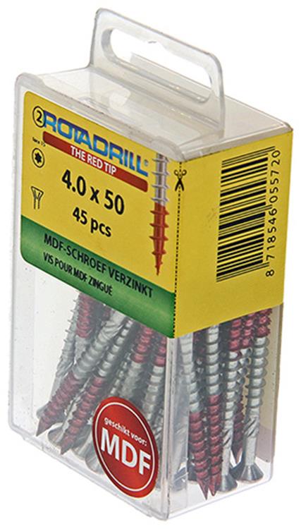 Rotadrill 1039913 - Vite MDF 75°-vk tx vz 4.0x50mm (45) | 6 pezzi