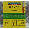 Rotadrill 1040020 - tornillo porta poste ar-coating tx 8.0x50mm (30) | 4 piezas