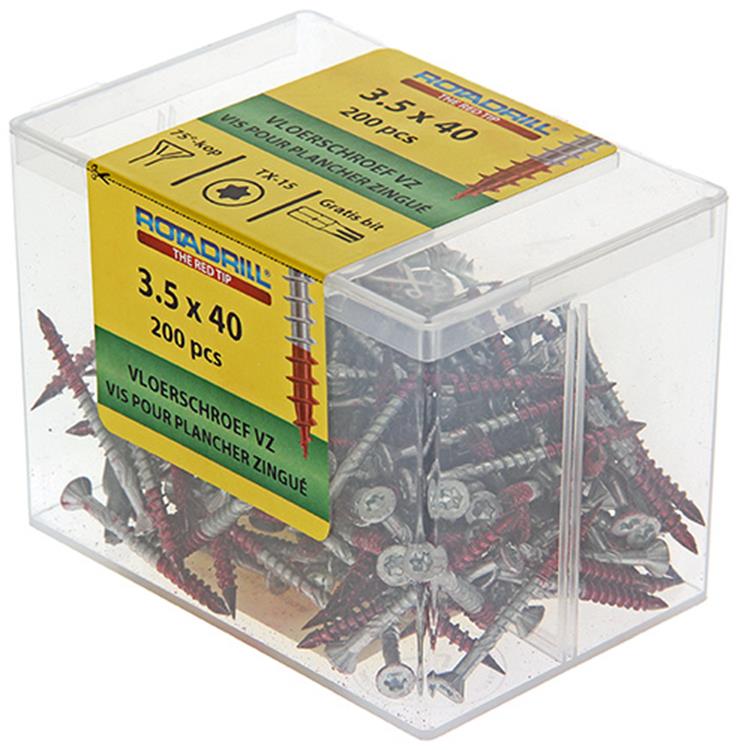 Rotadrill 1040007 - vite da pavimento 75°-vk tx vz 3,5x40mm (200) | 4 pezzi