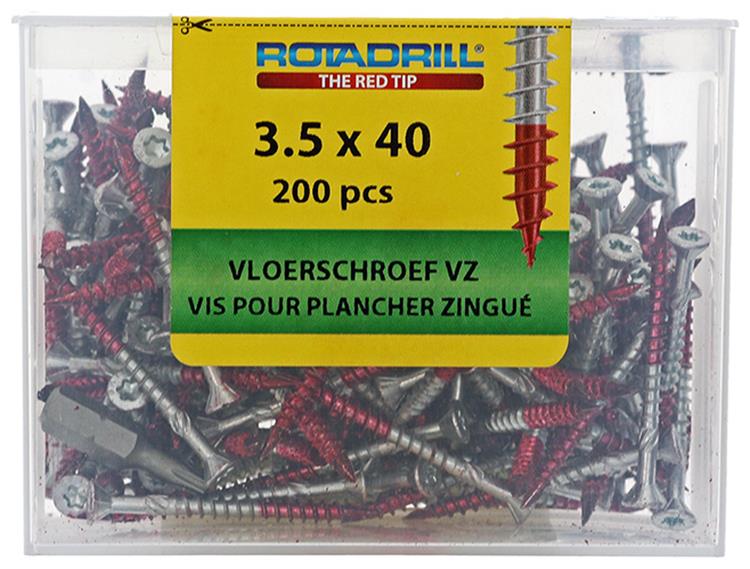 Rotadrill 1040007 - vite da pavimento 75°-vk tx vz 3,5x40mm (200) | 4 pezzi