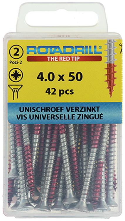 Rotadrill 1039802 - vite universale vk pzd vz 4.0x50mm (42) | 6 pezzi