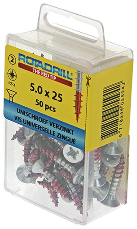 Rotadrill 1039806 - vite universale vk pzd vz 5.0x25mm (50) | 6 pezzi