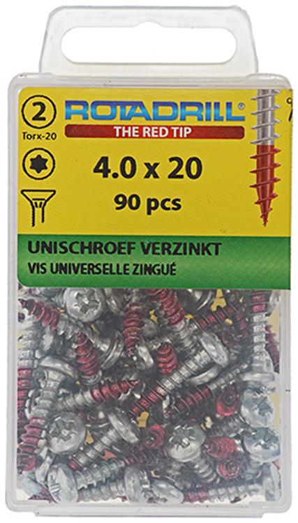 Rotadrill 1039933 - vite universale vktx vz 4.0x20mm (90) | 6 pezzi