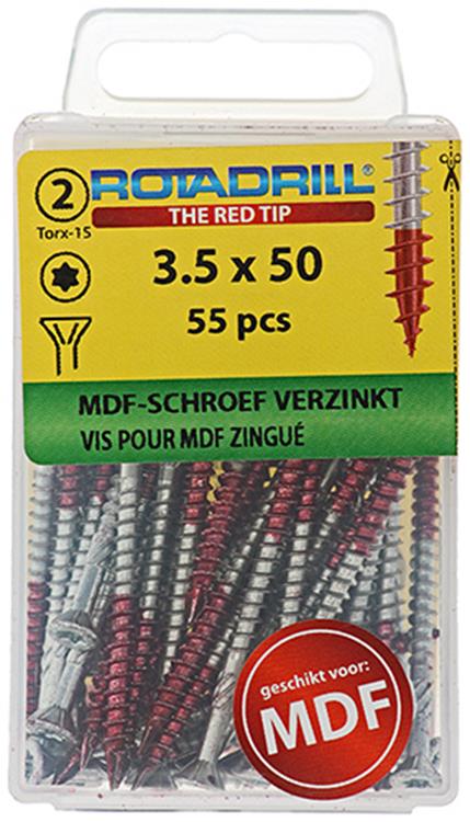 Rotadrill 1039911 - Vite MDF 75°-vk tx vz 3,5x50mm (55) | 6 pezzi