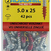 Rotadrill 1039833 - tornillo universal ck pzd vz 5.0x25mm (42) | 6 piezas