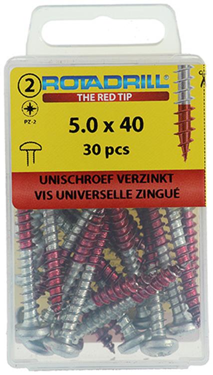 Rotadrill 1039835 - vite universale ck pzd vz 5.0x40mm (30) | 6 pezzi
