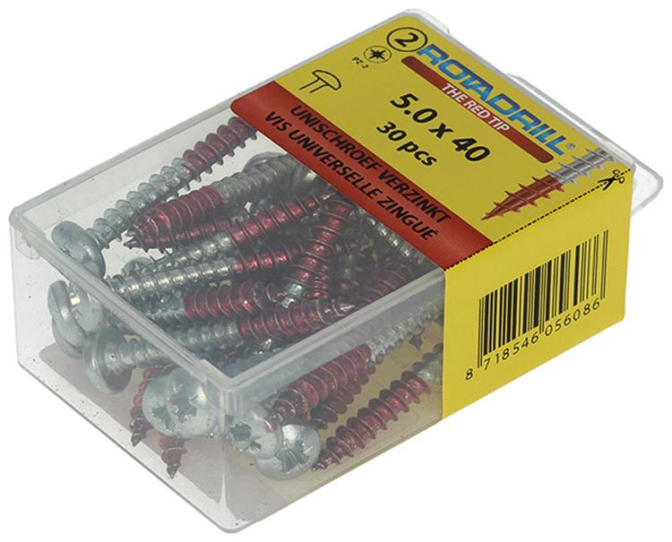Rotadrill 1039835 - vite universale ck pzd vz 5.0x40mm (30) | 6 pezzi