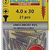 Rotadrill 1039873 - universeelschroef lk pzd rvs-a2 4.0x30mm (21) | 6 stuks