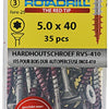 Rotadrill 1039903 - hardhoutschroef zelfb.sppls.rvs t25 5.0x40mm (35) | 6 stuks