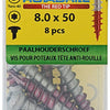 Rotadrill 1039924 - paalhouderschroef ar-coating tx 8.0x50mm (8) | 6 stuks
