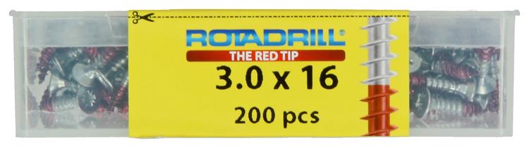 Rotadrill 1039960 - vite universale vkpzd vz 3.0x16mm (200) | 4 pezzi