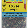 Rotadrill 1039790 - vite universale vk pzd glvz 2,5x16mm (190) | 6 pezzi