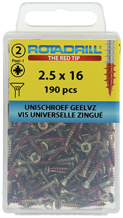 Rotadrill 1039790 - vite universale vk pzd glvz 2,5x16mm (190) | 6 pezzi