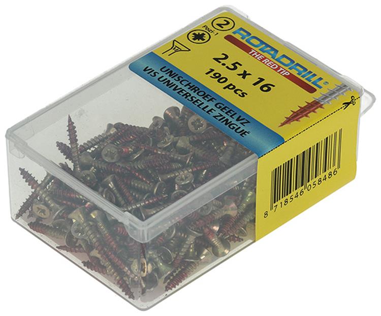 Rotadrill 1039790 - vite universale vk pzd glvz 2,5x16mm (190) | 6 pezzi