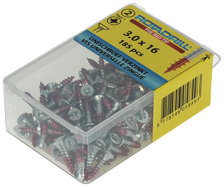 Rotadrill 1039791 - vite universale vk pzd vz 3,0x16mm (185) | 6 pezzi